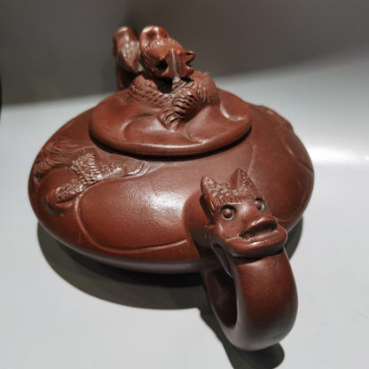 Chinese Yixing Zisha Clay Handmade dragon Exquisite Teapot 品名：鱼化龙壶 低款：大清光绪宫廷御制