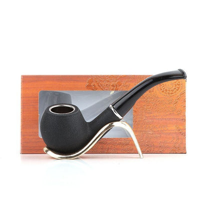Tobacco Pipes Retro Acrylic Durable Resin Smoking Cigar Tools Bent Type Gift Box