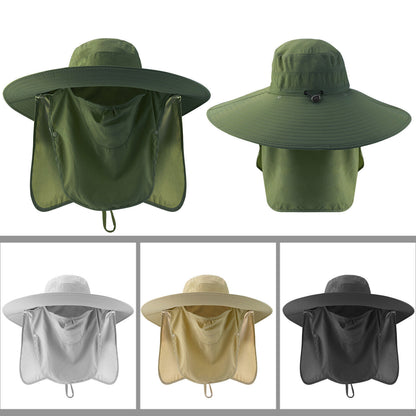 Wide Brim Sun Hat Men Women Breathable Bucket Cap Summer Fishing UV Protection