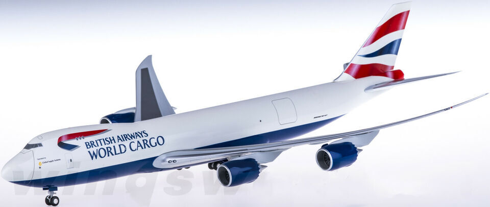 1:200 38CM Hogan BRITISH AIRWAYS WORLD CARGO B747-8F Aircraft ABS Plastic Model