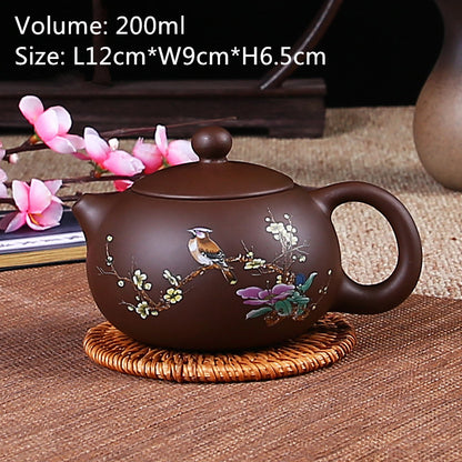 Chinese Yixing Zisha Purple Clay Tea Pot Handpainted Cup Teteras Kungfu Pot New
