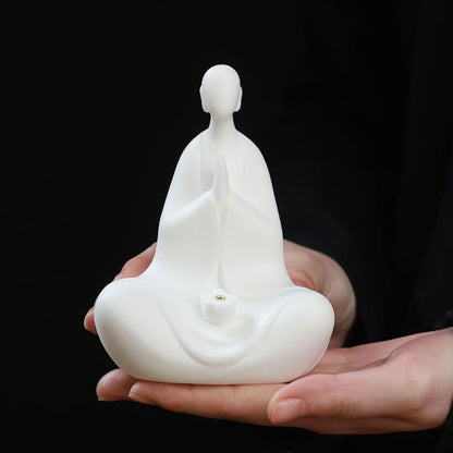 Buddha Statue Ceramic Tea Pet Incense Burner 21cm Kung Fu Tea Tray Tea Play