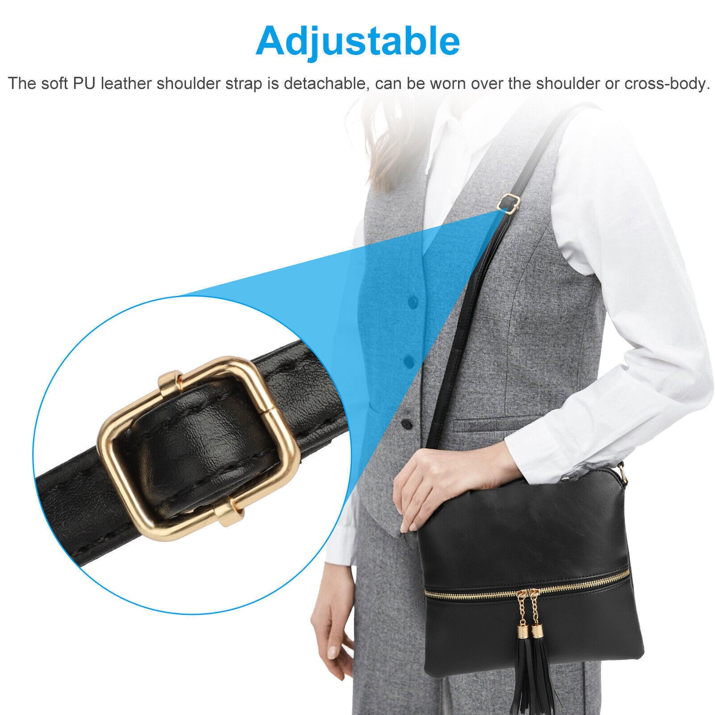Women Lady Crossbody Bags Leather Shoulder Tote Purse Handbag Messenger Satchel