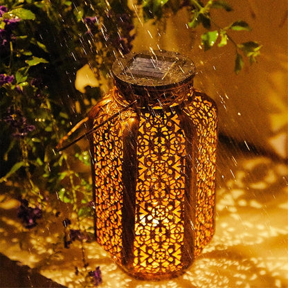 Vintage Solar Pathway Light – Outdoor Metal Hollow Lamp