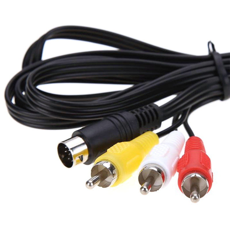 1.8M 9-Pin 3RCA Audio Video AV Cable Adapter Cord Wire For Sega Genesis 2 3