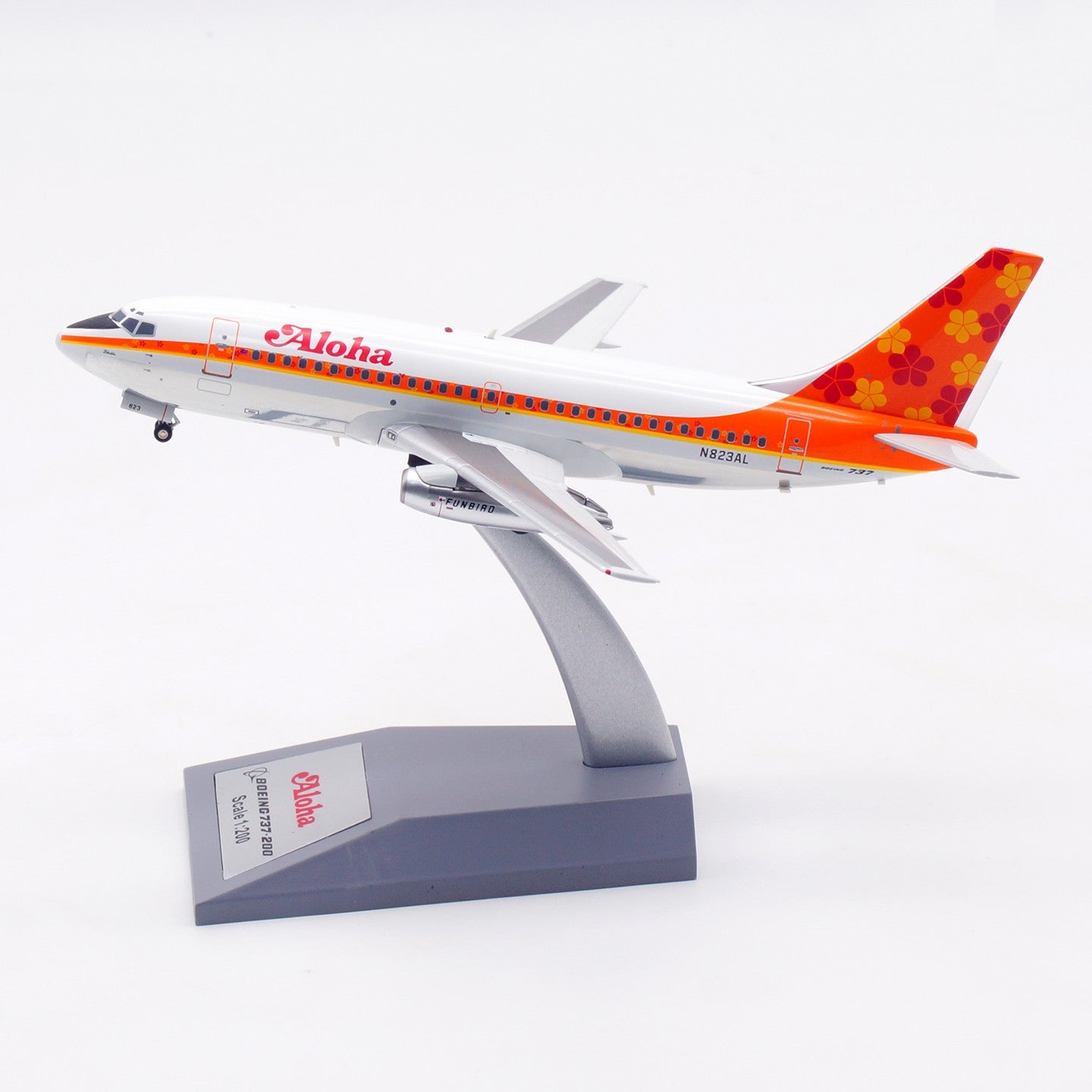 1:200 Inflight200 Aloha Boeing 737-200 Passenger Airplane Diecast Aircraft Model