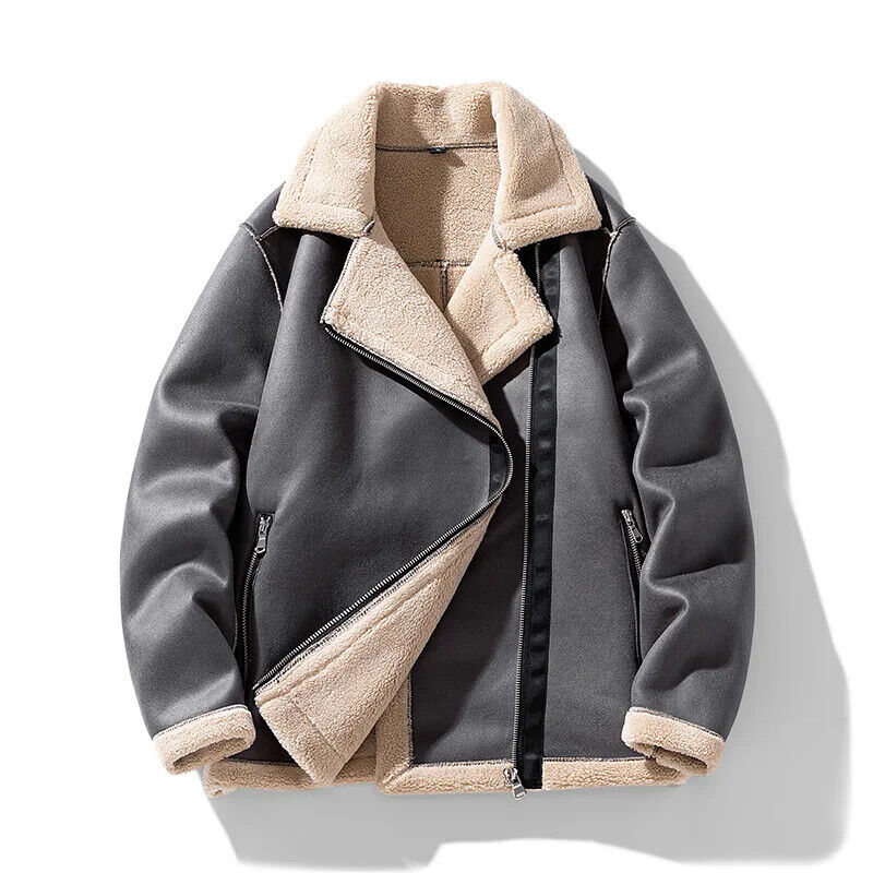 Jackets Men Winter Motorcycle Jackets Streetwear Fur Lined Thick Warm Coats