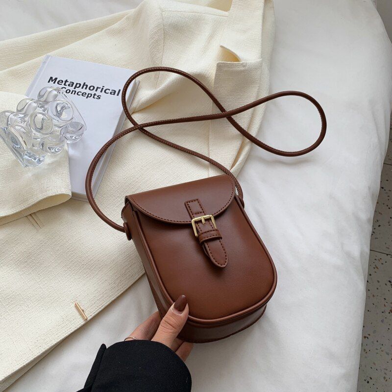 Small Synthetic Leather Colorful Crossbody Bag Shoulder Side Bag Handbag Purses