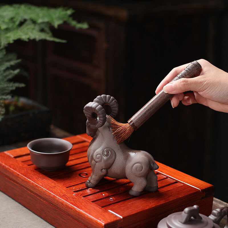 Wealthy Goat Statue Mascot Zisha Purple Clay Tea Pet House Warming Gift Creative