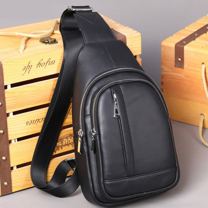 100% Genuine Leather Men's Cross Body Bag Shoulder Bag Sling Backpack for Hiking