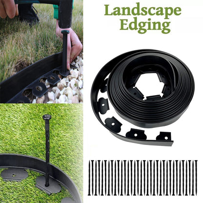 10M Garden Lawn Edging Border - Flexible Fence Plant Grass Barrier for Landscape