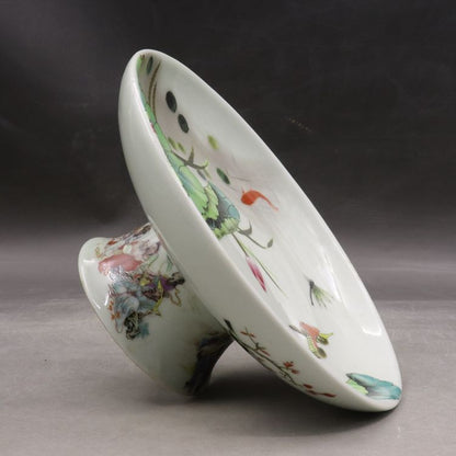 Chinese Famille Rose Porcelain Qing Tongzhi Flowers Birds Fruit Plate 6.50 inch