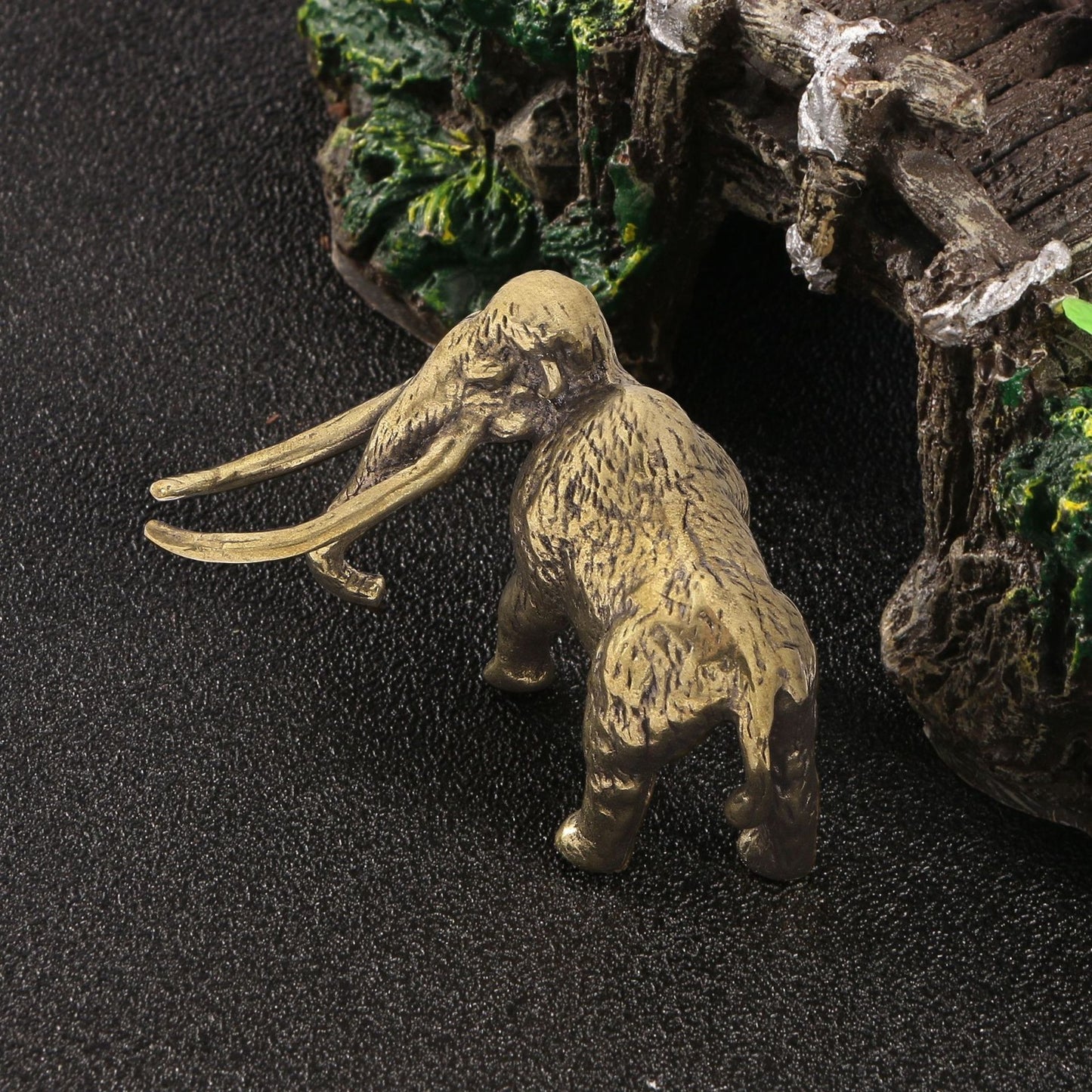 Solid Bronze Mammoth Long Toothed Elephant Statue Tea Pet Home Lucky Ornament