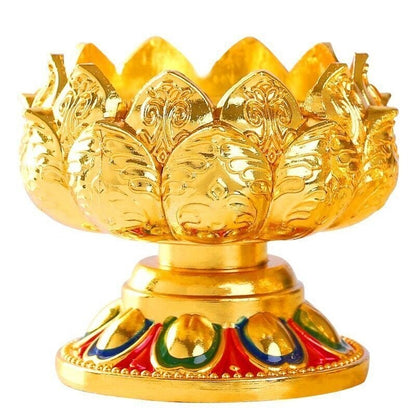 2.1" New Buddhist Lotus Butter Lamp Holder Before Buddha Bodhisattva Changming