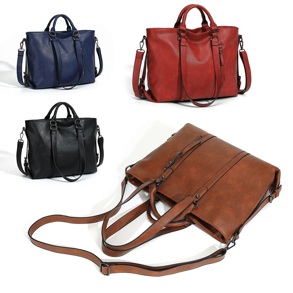 Soft Leather Handbag Shoulder Bag Crossbody Satchel Large Capacity Messenger Bag