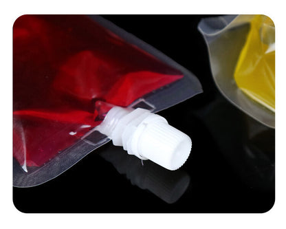 100~500ml Plastic Spout Bag Stand Up Liquid Drink Milk Juice Wine Pouch With Cap
