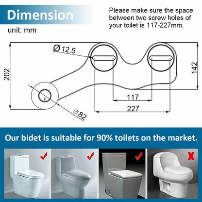 Bidet Ultra Thin Non Electric Toilet Seat Dual Nozzle Bidet Sprayer Fresh Water