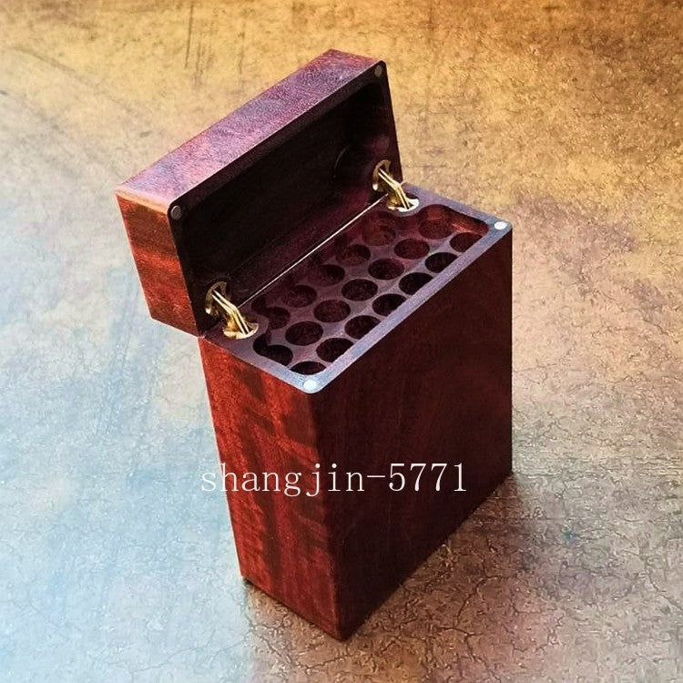 Natural Hua Li Wood Cigarette Case Protect Box Wooden Handmade Pack Holder Gift