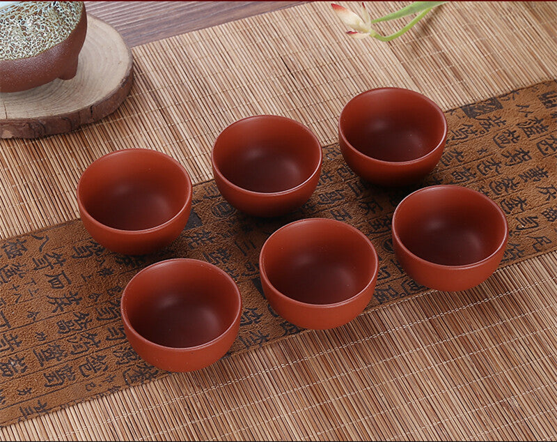 6pcs/lot Kungfu Tea Cup Puer Cups 25ml / 50ml Chinese Purple Clay Porcelain Cups
