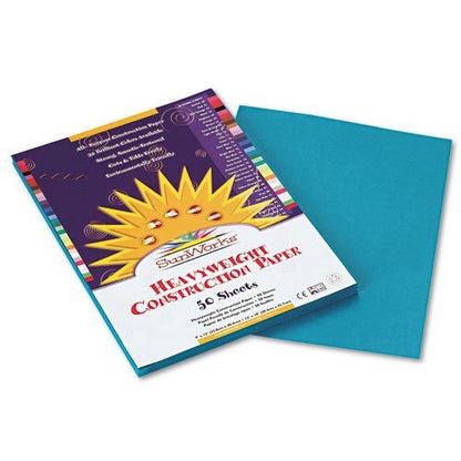 Pacon Turquoise 9" x 12" Construction Paper, 50 Sheets (7703)