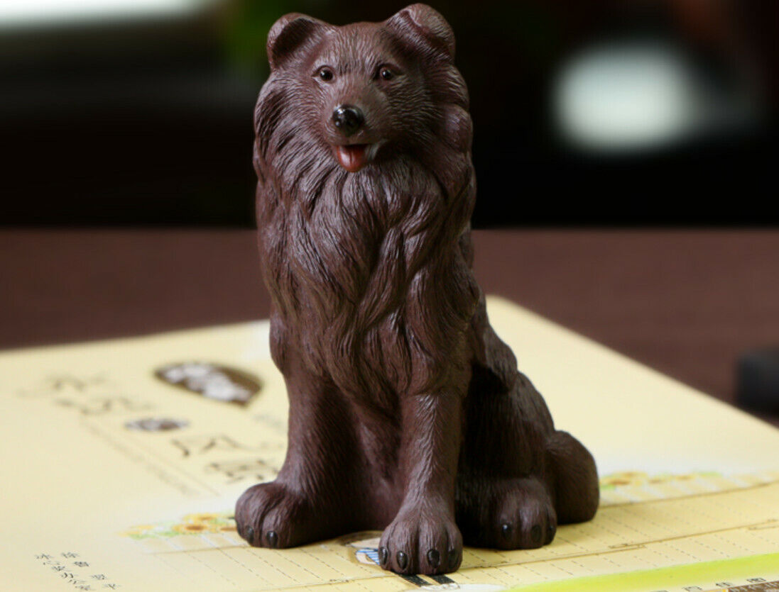 chinese yixing zisha tea pet collie decoration shepherd dog PurpleClay puppy dog
