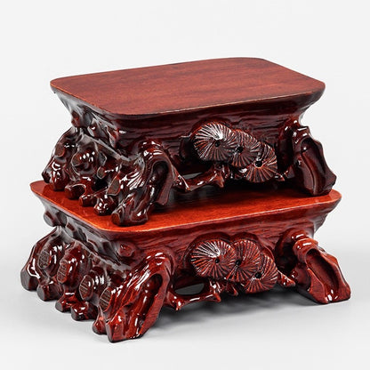 1 PC Wood Rack Fishbowl Stand Pot Stone Statue Doll Bonsai Vase Display Base