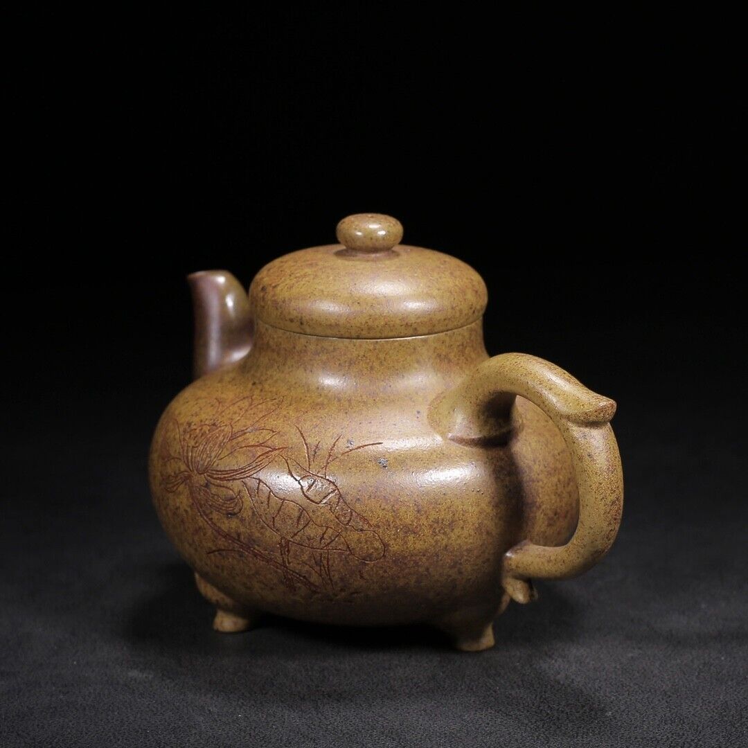 Chinese Yixing Zisha Clay Handmade Exquisite Teapot（品名：三足（高温窑变） 底款：顾景舟）