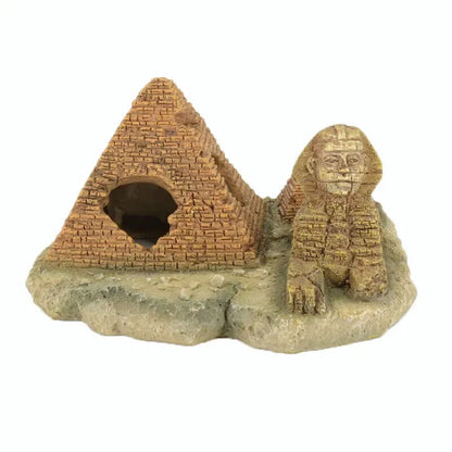 Fish Tank Decorations Resin Pyramid Sphinx Shrimp Residence Aquarium Accessories