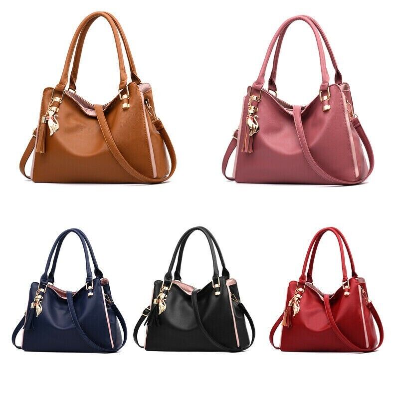 Women's Ladies Vintage PU Leather Handbag Crossbody Tote Messenger Shoulder Bag