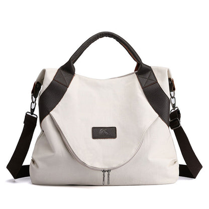 Ladies Canvas Tote Bag Multi Pockets Shoulder Bags Women Travel Detachable