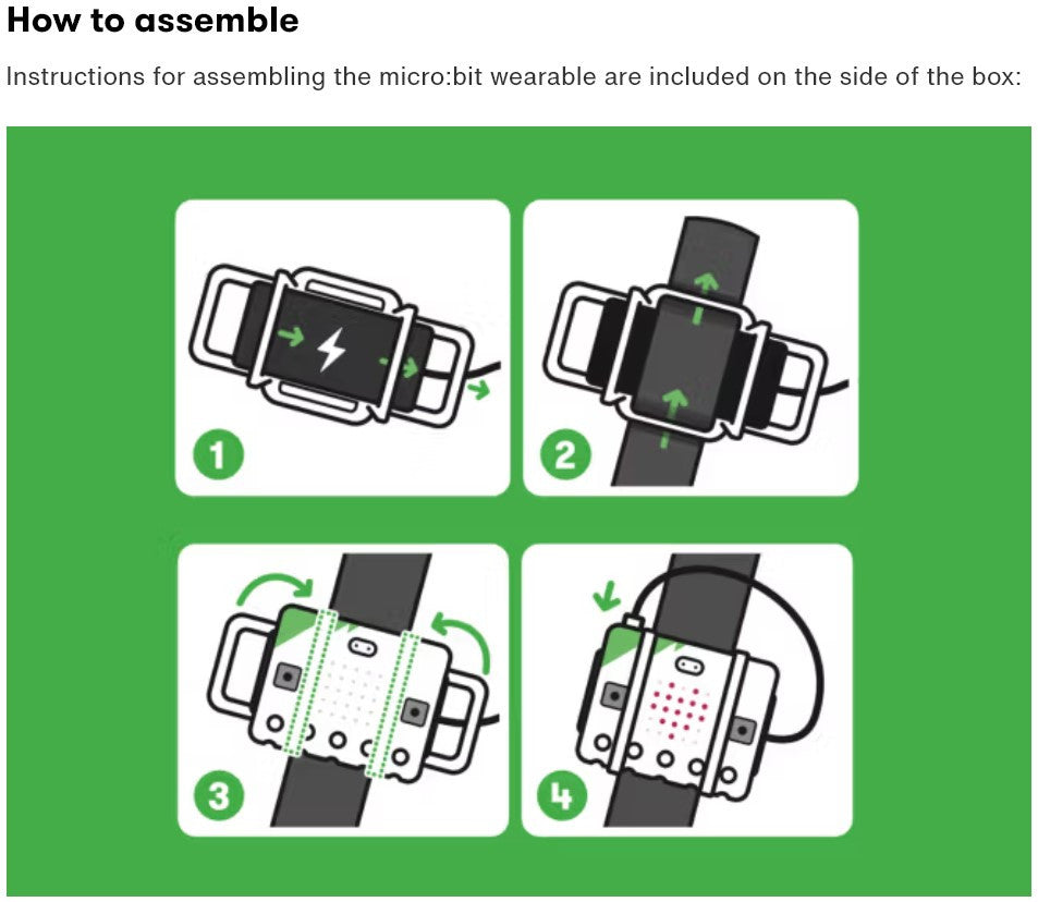 BBC Micro:bit Wearable Holder - Includes Flexible Rubber Holder and Fastening...