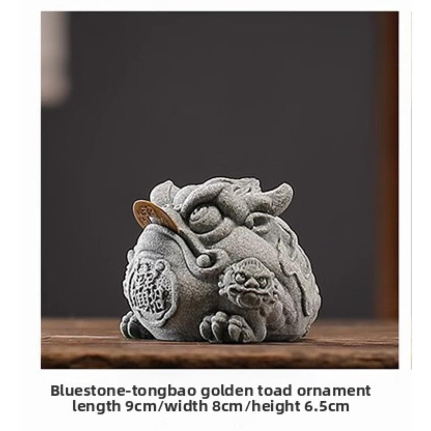 Retro Golden Toad Green Sandstone Tea Pet 9cm Tea Table Decoration Tea Play