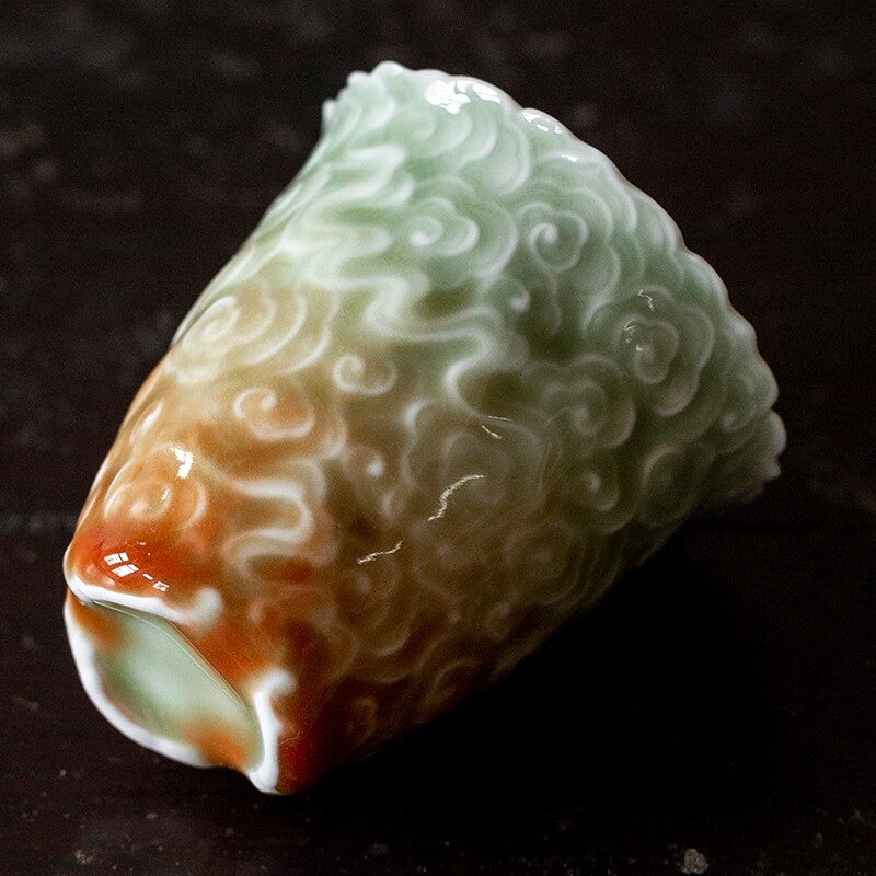80ml Celadon Porcelain Relief Master Cup Handmade Creative Master Tea Cup China