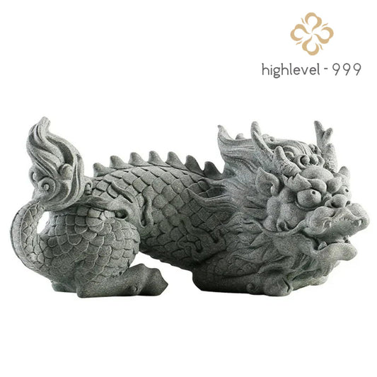 Sandstone Kylin Tea Pet Ornaments 21.5cm Tea Statue Kung Fu Teaware Tea Play