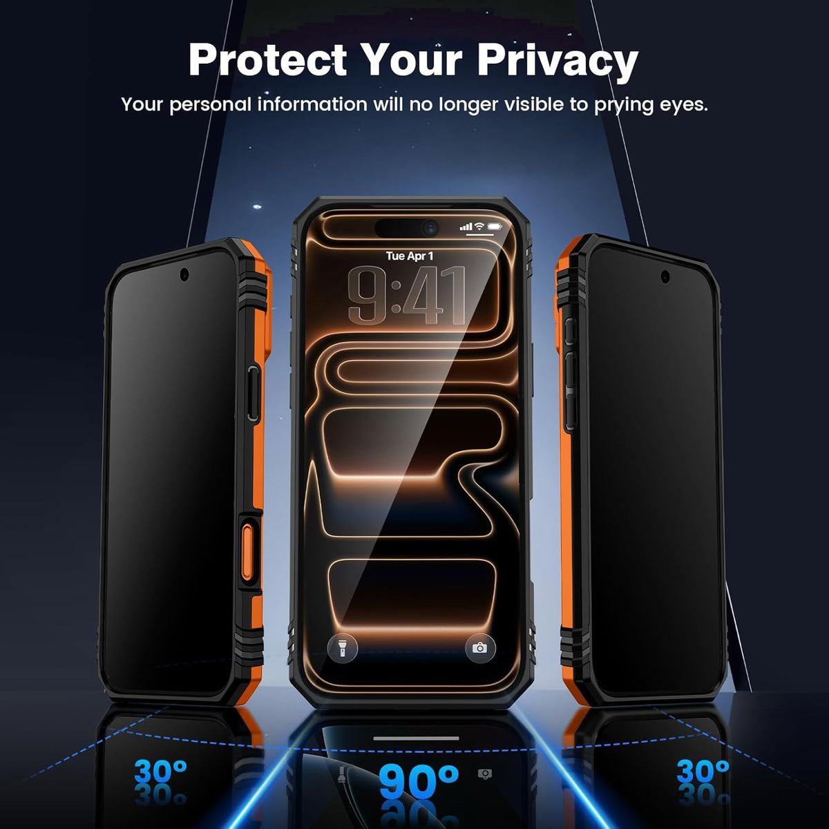 for Iphone 17 Pro Max Case, with Slide Camera Cover & Privacy Tempered Glass Scr