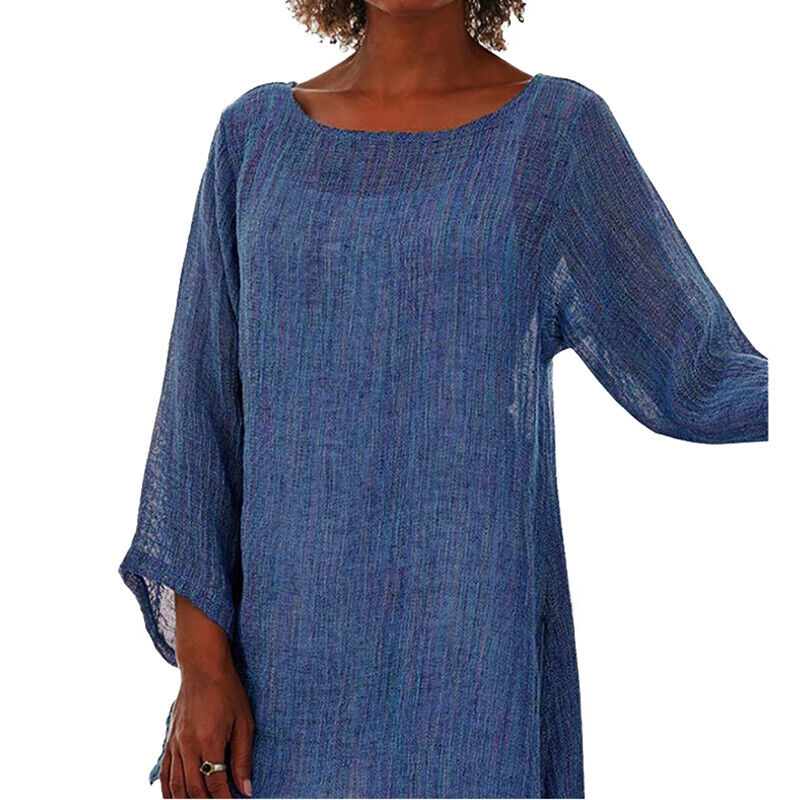 Tunic Tops Tee Pullover T-Shirt Blouse Baggy Casual Solid O Neck Summer