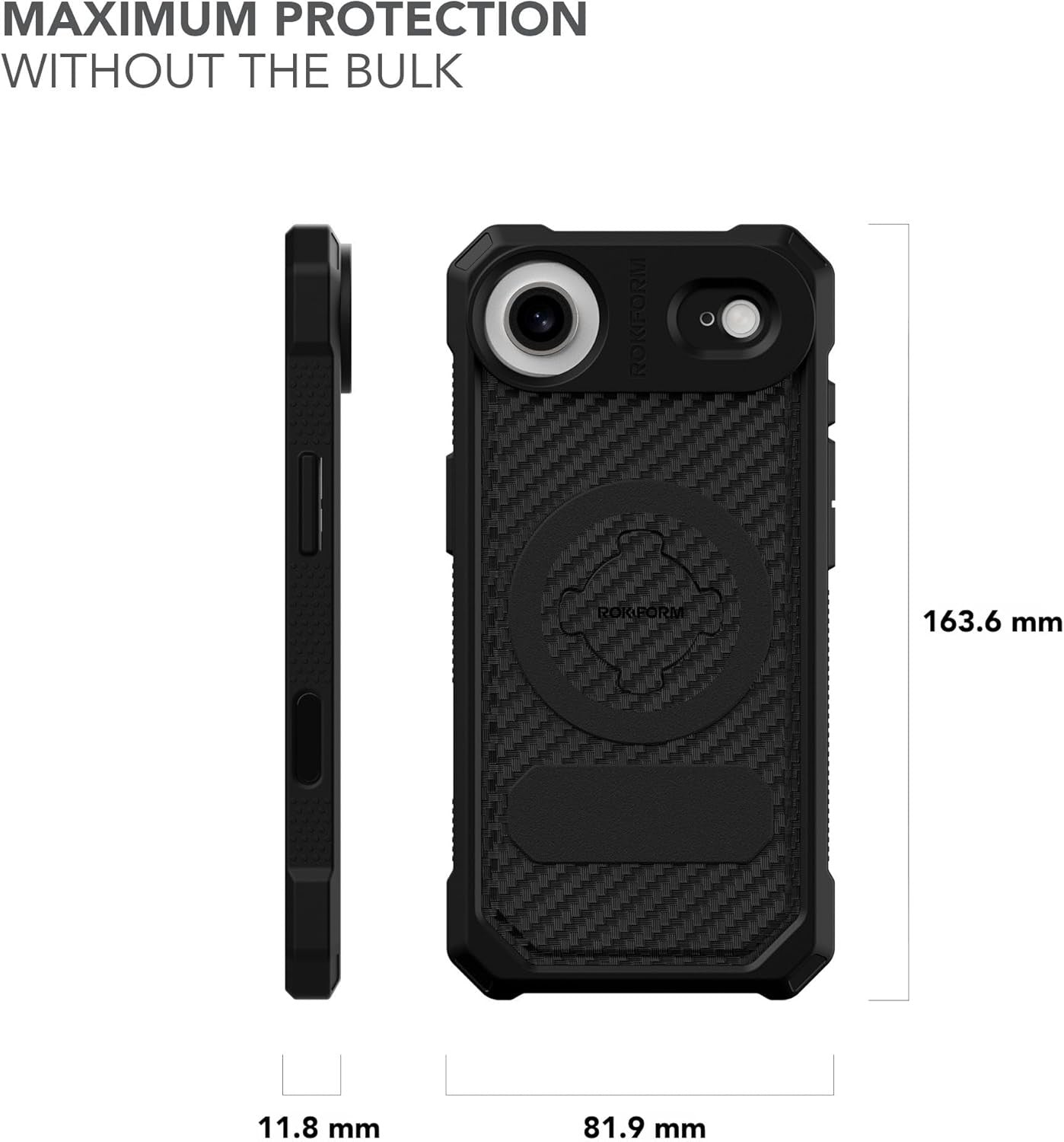 Rugged Case Compatible with Iphone 17 Air, Magnetic Cover (Black)