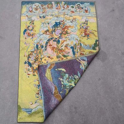 Buddhism Embroidery brocade Nepal King Gesar statue Tibetan hero Buddha Thangka