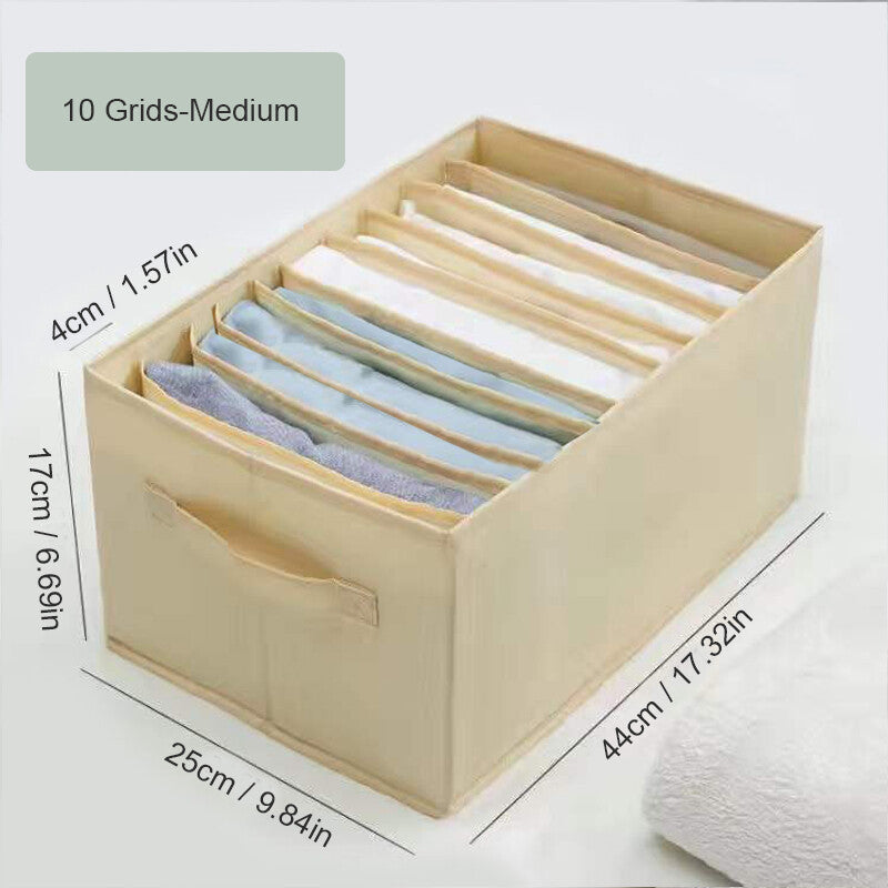 4X Wardrobe Clothes Organizer Jeans Compartment Storage Box Foldable Drawer Cube