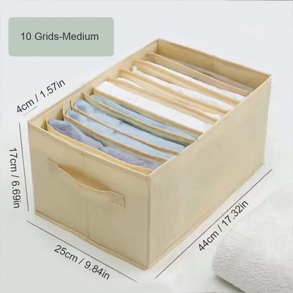 4X Wardrobe Clothes Organizer Jeans Compartment Storage Box Foldable Drawer Cube