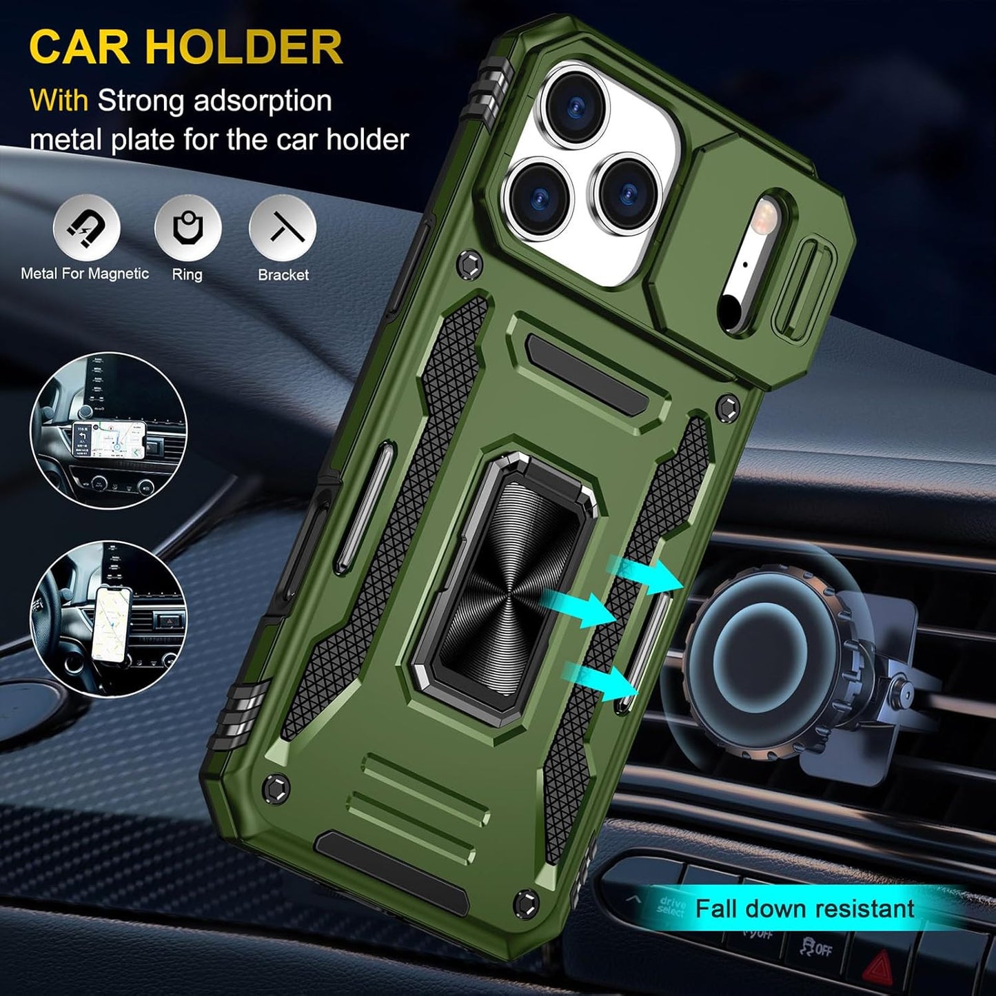 Phone Case Compatible with I Phone17 Pro Max Case with Camera Lens Cover & HD Sc