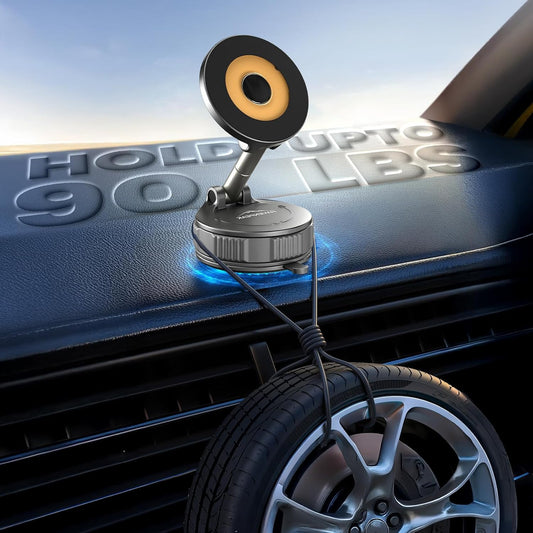 360° Rotating Magnetic Phone Holder | Ultra Strong Vacuum Suction with Adjustabl