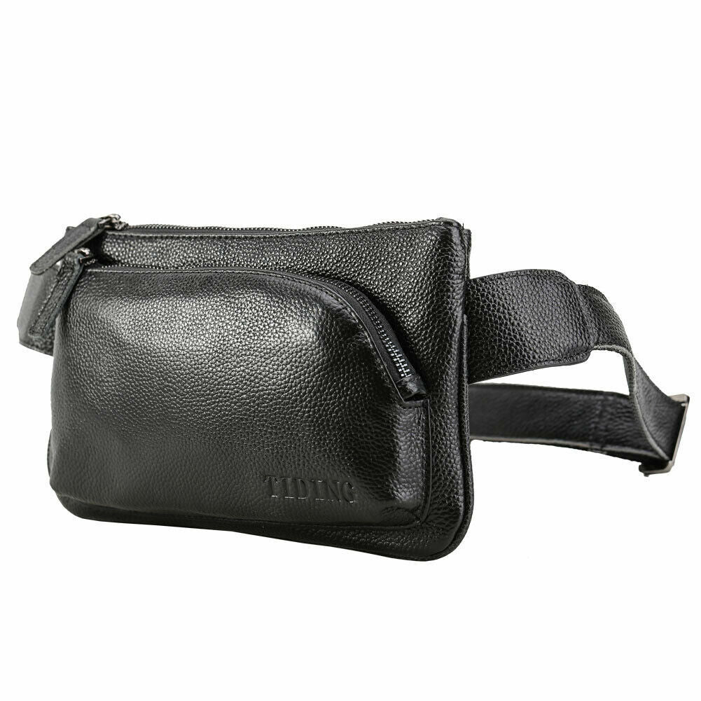 Men's Women Real Leather Fanny Waist Pack Bag One Strap Backpack Sling Chest Bag