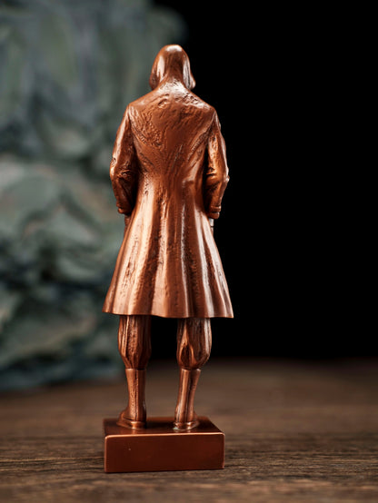 11" Red Copper Coat Man Statue Model Figurine Handcraft Artwork Collection Decor