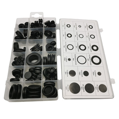 125PCS/Set Rubber Grommet Firewall Hole Plug Electrical Wire Gasket Assortment