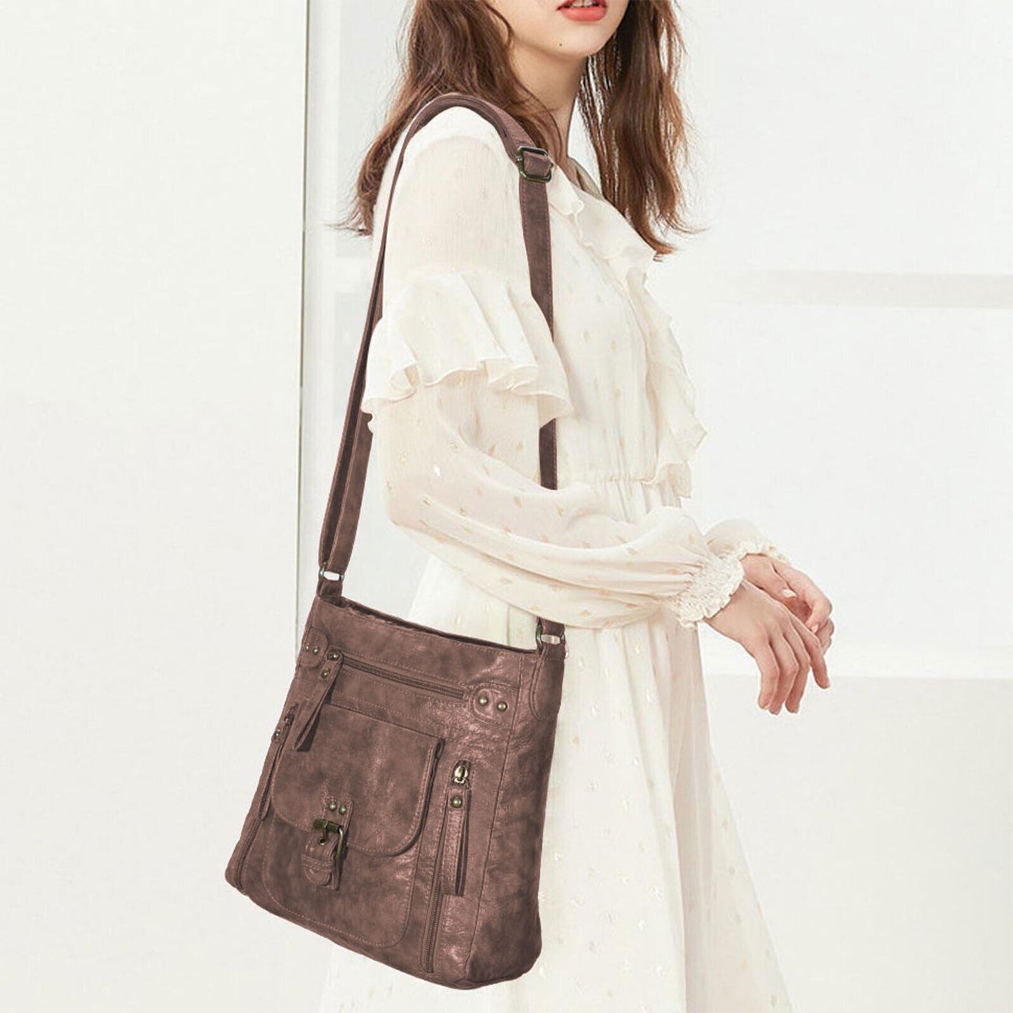 Fashion One Shoulder Bag Retro Small Square Bag Shoulder Tote Bag for Women