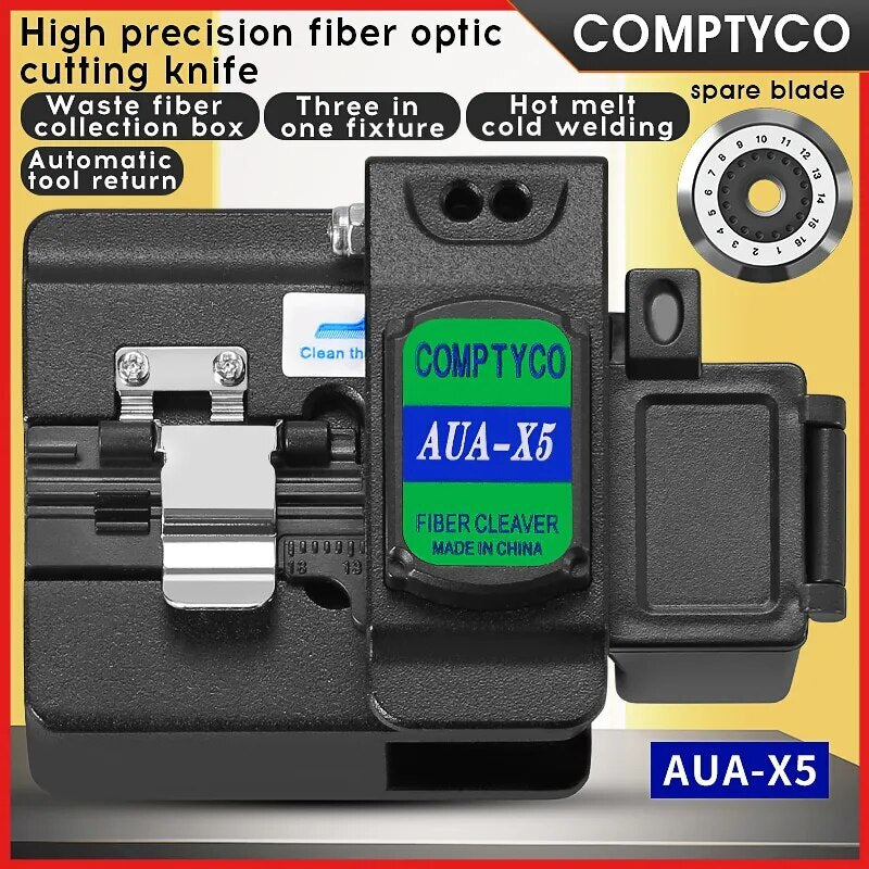 AUA-X5 Optical Fiber Cleaver FTTH Cold Hot Melt Connection Cable Cutting Tools