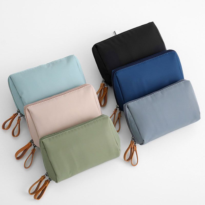 Makeup Bags Pouch Cosmetic Solid Color Toiletry Purse Waterproof Organizer Cases