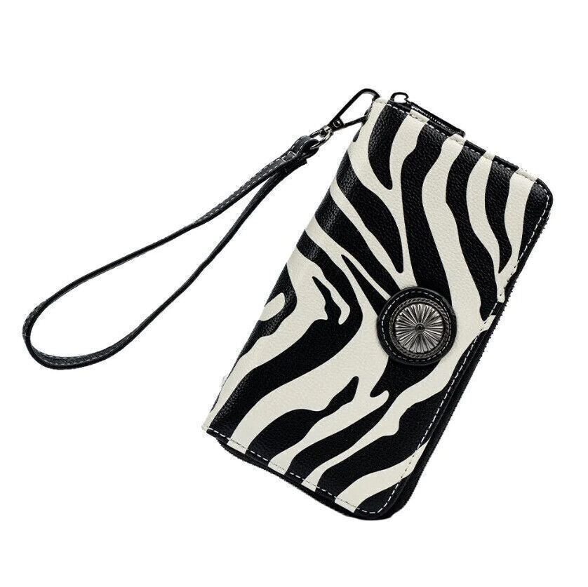 Celela Women Zebra Print Shoulder Handbag Crossbody Tote Wristlet Wallet Bag