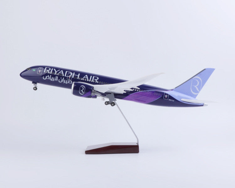 1:130 43CM RIYADH AIR BOEING 787 Airplane Landing Gear Resin Aircraft Model